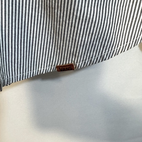 Vans Button Down Shirt Size L Long Sleeve Western Cowgirl Striped Black White - Picture 6 of 9